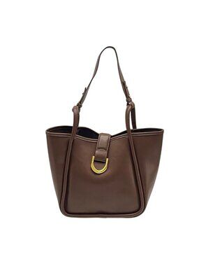 MMS Brands Brown Leather Style Shoulder Bag